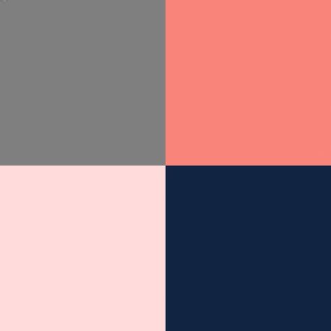 Navy Salmon Color Palette, Coral Navy Blue And Gray Living Room, Navy Kitchen Pink Walls, Color Combos For Kitchen, Coral And Navy Outfits, Navy Blue And Coral Bedroom, Stay Schemin, Summerhouse Decor, Navy Blue And Grey Living Room