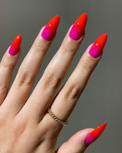 Fuchsia French Tips, Bubble Bath Nails, & 16 More Ideas For Your Next Pink Mani Orange Ombre Nails, Red Ombre Nails, Pink Nail Art Designs, Pink Ombre Nails, Pink Nail Art, Ombre Nail Designs, Croc Print, Pink Nail, Hot Nails