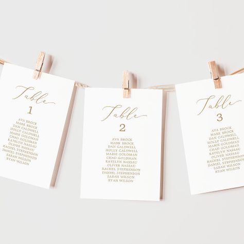 Delicate Gold Table Number Seating Chart Cards Summer Party - elegant hanging seating chart, modern wedding table plan card, simple table number, romantic seating arrangement, minimalist table plan, whimsical hanging seating chart cards, classic chic script typography k200, neutral clean spring summer calligraphy, white gold seating chart cards, classy minimal champagne golden yellow Hanging Seating Chart, Hanging Seating, Gold Table Number, Yellow Typography, Rustic Seating Charts, Seating Chart Cards, Modern Wedding Table, Romantic Minimalist, Rose Gold Table