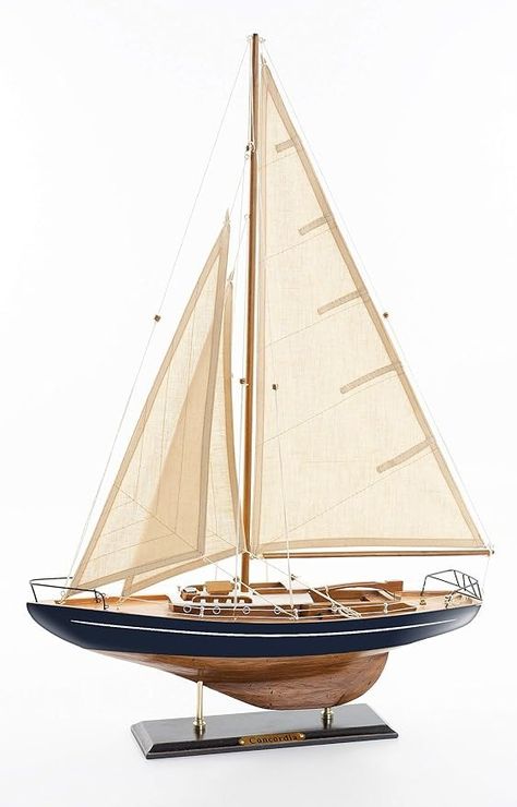 SAILINGSTORY Wooden Sailboat Model Decor Boat Model Ship Sailboat Decor Yacht Model Concordia Antique Finish Navy : Amazon.ca: Toys & Games Sailboat Model, Model Sailboats, Pirate Ship Model, Classic Sailboat, Wooden Model Boats, Sailboat Decor, Yacht Model, Wooden Sailboat, Model Sailboat