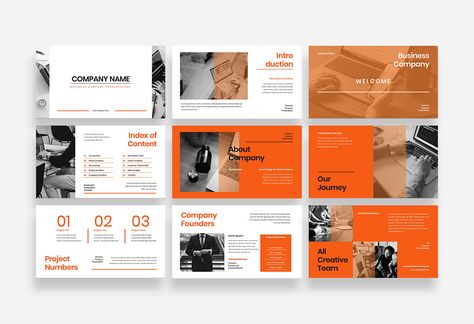 Company Presentation Template Orange Presentation Design, Client Presentation Design, Orange Presentation, Data Lake, Business Portfolio Template, Orange Brick, Style Guide Design, Presentation Deck, Company Presentation