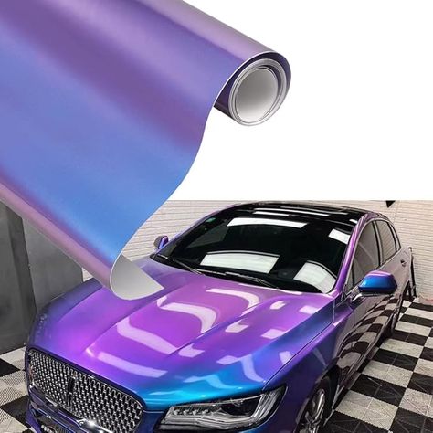 Amazon.com: Blueshyhall PVC Vinyl Wrap Vehicle Film Holographic Rainbow Purple to Blue Chameleon Air Release DIY Car Body Decals 60 in x 29.5 in : Automotive Purple Car Wrap, Wrapped Cars, Mazda Suv, Holographic Car, Blue Chameleon, Piriformis Stretch, Purple Car, Vinyl Wrap Car, Car Wraps