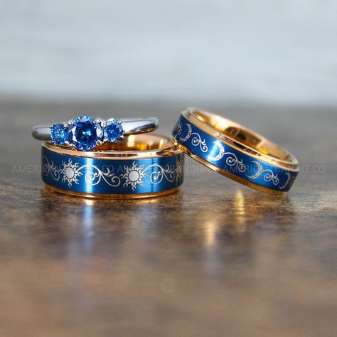 Sun and Moon Rings, Sun and Moon Wedding Rings, Sun and Moon Wedding Bands, Sun and Moon Jewelry, Couple Rings, Matching Couple Rings Sun And Moon Wedding, Sun And Moon Jewelry, Marriage Rings, Moon Rings, Rings Matching, Jewelry Couple, Matching Couple Rings, Sun And Moon Rings, Sun Ring