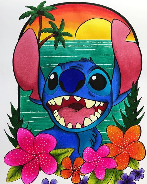 Coloured with Spectrum Noir Alcohol Markers from Disney Portraits Colouring Book 🌺 Stitch Drawing, Stitch Cartoon, Spectrum Noir, Dope Cartoon Art, Alcohol Markers, Colouring Book, Marker Art, Colouring Pages, Art Drawings Sketches