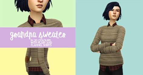 grandpa sweater — so you can finally unleash your grandpasona
comes in two versions: one with a plain white undershirt, and one with a matching flannel shirt. both versions come with lovingly... Sims 4 Cc Grandpa Sweater, Grandpa Aesthetic, Maxis Match Cc, Sims 4 House Design, Grandpa Sweater, Color Tag, Elbow Patches, Maxis Match, Natural Hair Color