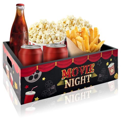 PRICES MAY VARY. 🎞MOVIE NIGHT SNACK TRAY: Our movie night snack holder keeps your snacks organized and provides convenience for you to consume snacks, you can easily grab the snacks you want, such as chips, popcorn, drinks, candies, etc., so that you can enjoy your movie night. 🎞HIGH QUALITY MATERIAL: Our movie night trays is made of high quality pine wood, sturdy and durable, with a water and oil resistant coating, you can easily clean the movie night snack organizer with a rag, very easy to Movie Night Snack Tray, Cinema Popcorn, Popcorn Buckets, Snack Holder, Snack Trays, Snack Holders, Snack Organizer, Christmas Movie Night, Movie Night Snacks