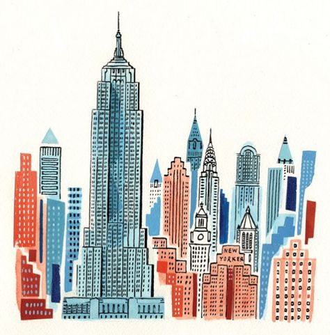 Sarah Mcmenemy, New York Illustration, Ny Skyline, Children's Book Illustrations, New York Buildings, Building Illustration, City Drawing, Nyc Art, Illustration Agency