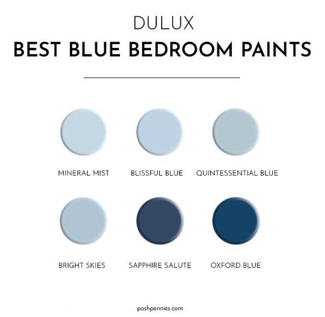 Beautiful Blue Bedrooms - Tips And Inspiration For 2022 - Posh Pennies Blue Kid Bedroom, Blue Rooms Bedroom, Shades Of Blue Bedroom, Light Blue Boys Bedroom, Baby Blue Bedroom Ideas, Kids Blue Bedroom, Blue Walls Bedroom, Blue Ceiling Bedroom, Popular Blue Paint Colors