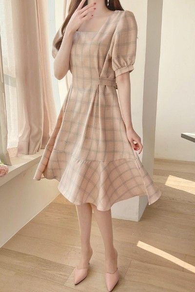 Korean Cotton Dress, Pattern Dresses, Big Dresses, Korean Clothing, Korean Fashion Dress, Korean Dress, Shopping Website, Flowing Skirt, Beauty And Lifestyle