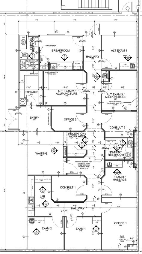 Medical Office Floor Plan, Office Floor Plan Design, Building Floor Plans, Architect Office Design, Medical Office Building, Hospital Floor Plan, Medical Clinic Design, Hospital Plans, Office Floor Plan