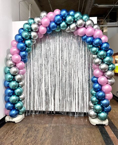 Get ready for your upcoming event with style! Transform your space with a show-stopping balloon arch from Balloon Bar YQR⁠ ⁠ How to Order This Item:⁠ 1. Form Submission on the contact page of the Website⁠ 2. Fill in date, details, color palette. ⁠ 3. We will send over an invoice and finalize set up!⁠ ⁠ In this Photo:⁠ Small Indoor spiral archway in #chromegreen, #chromeblue, #pearlpink, #chromesilver ⁠ ⁠ #balloonarch #partysupplies #events #style Spiral Balloon Arch, Balloon Bar, Balloon Installation, Contact Page, Balloon Arch, Kids Party, Swirl, Color Palette, Arch