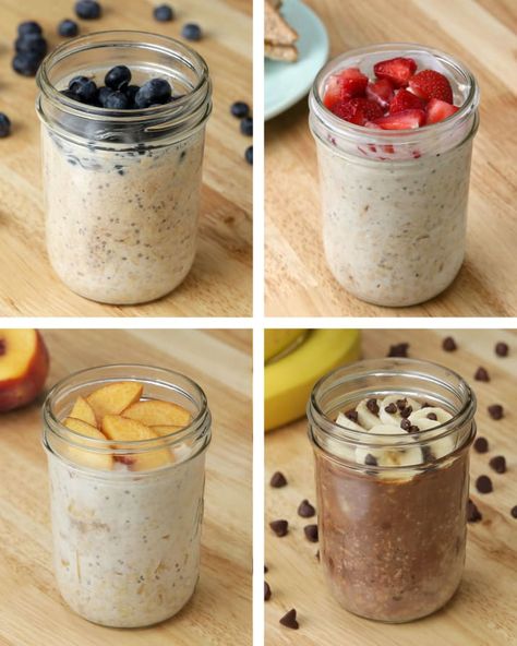 These Kid-Friendly Overnight Oats Are The Perfect Breakfast For A Busy School Morning Gd Recipes, Breaky Ideas, Raspberry Overnight Oats, Oats Recipes Breakfast, Blueberry Overnight Oats, Oat Recipes, Easy Breakfasts, Prep Breakfast, Fruit Parfait