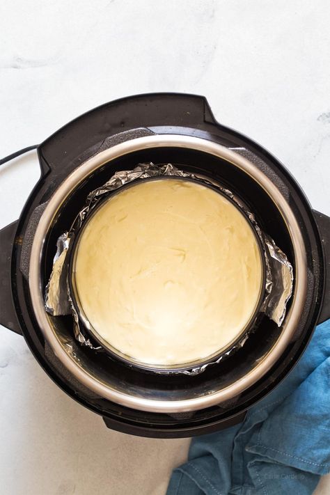 Instant Pot Cheesecake - Homemade In The Kitchen Instant Pot Cheesecake #17, Instant Pot Cheesecake Recipes, Pressure Cooker Cheesecake, Cheesecake Homemade, Peanut Butter Whipped Cream, Instant Pot Cheesecake, Pressure Cooking Recipes, Chocolate Whipped Cream, Using A Pressure Cooker