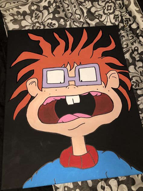 Big Canvas Art Ideas, Painting Cartoon Characters, 90s Cartoon Canvas Painting, Paintings Cartoon, Cartoon Paintings, Anime Canvas Painting, Pink Canvas Art, Disney Canvas Art, Canvas Art Projects