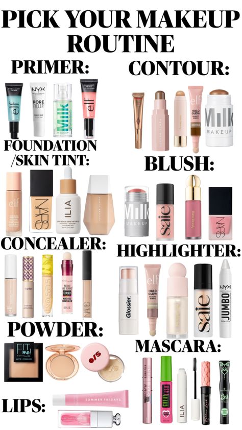 pick your makeup routine!! #makeup #beauty #preppy #aesthetic #vibes #fyp Pick Your Makeup, Milk Makeup Foundation, Pro Makeup Tips, Preppy Makeup, Makeup Order, Simple Makeup Tips, Cute Eye Makeup, Makeup Face Charts, Makeup Hacks Tutorials