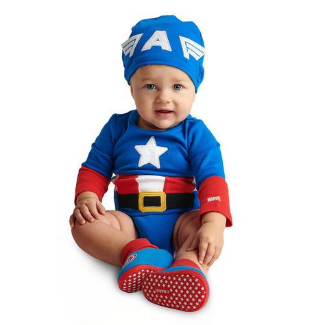 Give your baby a most heroic look with this Captain America Costume Bodysuit and coordinating shoes. Early life is quite and adventure, and now baby will be ready to face it head on! #ad Captain America Outfit, America Theme, Captain America Costume, America Outfit, Marvel Clothes, Baby Boy First Birthday, Baby Girl Outfit, Lil Boy