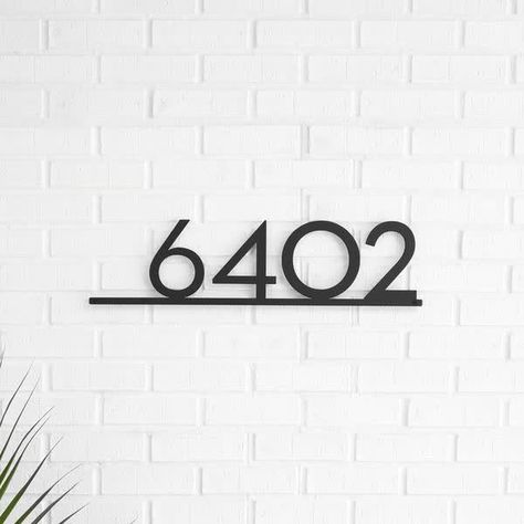 Modern, high-quality address signage - handmade in Texas! Cnc Plasma Table, Modern House Numbers, Plasma Table, Mid Century Ranch, Metal House Numbers, Address Signs, Georgetown Tx, Modern House Number, House Number Plaque