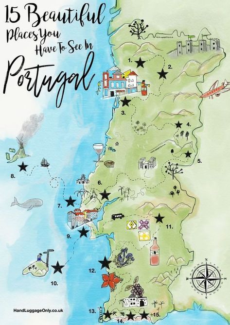 15 Stunning Places You Have To See In #Portugal according to Hand Luggage Only 30-06-2017 | Portugal is a gorgeous country to explore and much more than cork products, gorgeous sea and yummy port that it has become famous for. It's one country that just seems to draw me back time Best Places In Portugal, Ericeira Portugal, Portugal Vacation, Places In Portugal, Portugal Travel Guide, Visit Portugal, Voyage Europe, Albufeira, Portugal Travel