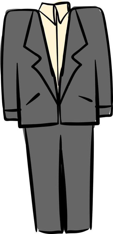 Gray man suit, illustration, vector on white background. Suit Illustration, Cartoon Suit, Man In Suit, Suits Men Business, Man Suit, Gray Man, Background Background, Illustration Vector, Vector Graphics