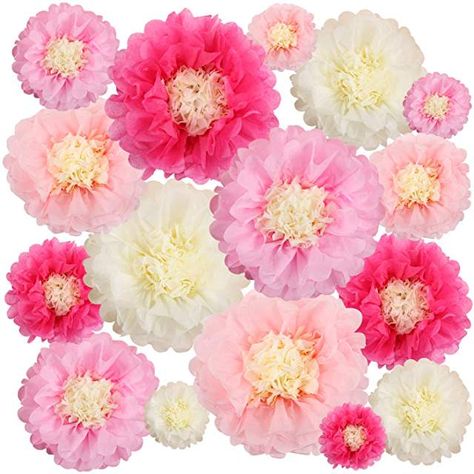 Flower Tissue Paper, Paper Flowers Backdrop, Flowers Backdrop, Princess Theme Birthday Party, Backdrop Wall, Easy Paper Flowers, Paper Flower Crafts, Crafts Decor, Paper Flowers Craft