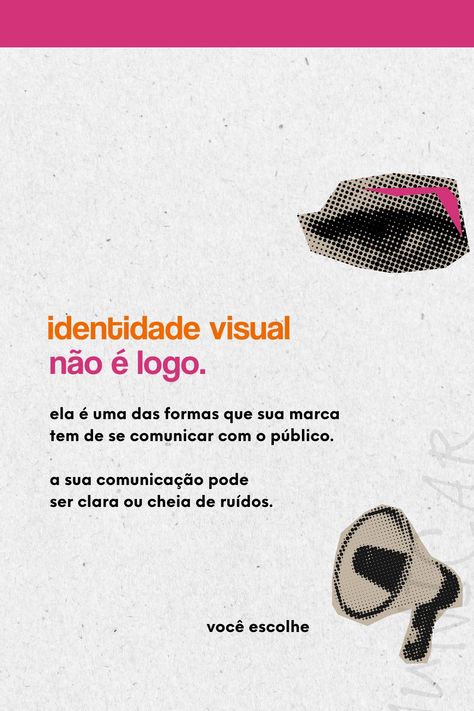 Identidade visual não é logo! Social Media Work, Social Media Branding, Creative Thinking, Identity Logo, Post Design, Digital Marketing Strategy, Social Media Tips, Social Media Design, Design Inspo