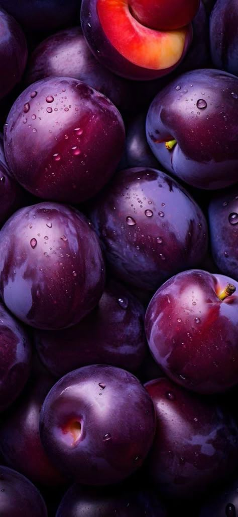 Plum Aesthetic, Plum Wallpaper, Purple Fruit, Iphone Wallpaper Stills, Fruits Images, Fruit Wallpaper, Fruit Photography, Beautiful Fruits, Purple Grapes