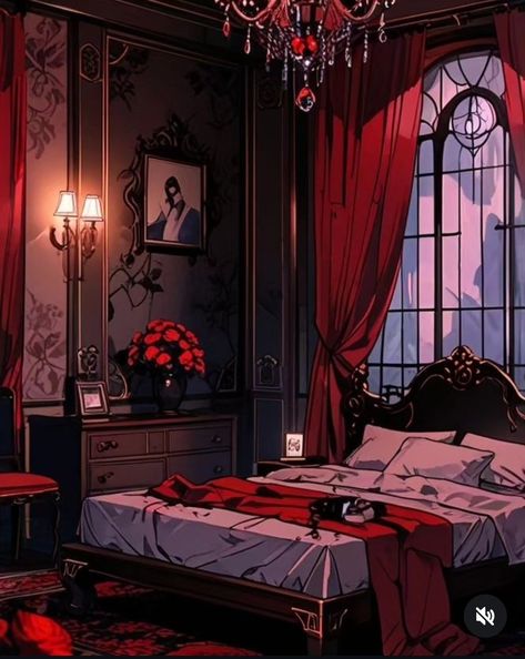 Goth Apartment, Red Goth, Apartment, Red, Art