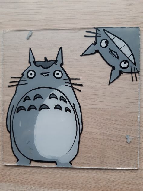 My Neighbor Totoro Art, Totoro Art, Glass Painting Designs, Glass Paintings, Neighbor Totoro, Embroidery On Clothes, Painting Designs, My Neighbor Totoro, Wood Canvas