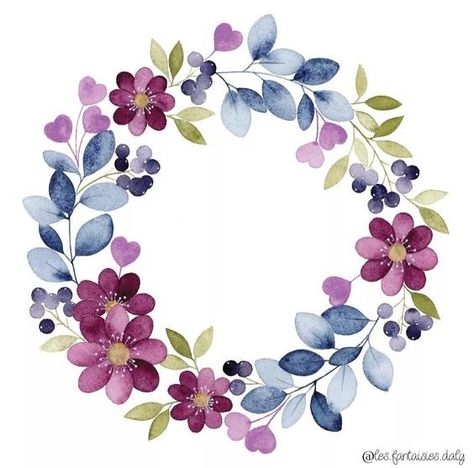 Wreath Drawing, Watercolor Wreath, Watercolour Inspiration, Watercolor Flower Art, Wreath Watercolor, March 7, Watercolor Inspiration, Water Painting, Watercolor Cards