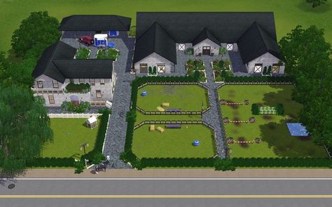 Sims 3 Horse Stables, Minecraft Horse Stables, Sims 4 Horse Ranch, Horse Farm Layout, Minecraft Barn, Minecraft Horse, Horse Farm Ideas, Diy Horse Barn, Horse Barn Ideas Stables