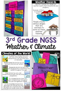 3rd Grade Weather & Climate NGSS - Thrifty in Third Grade Science Projects Ideas, Third Grade Science Experiments, Third Grade Science Lessons, Third Grade Science Projects, Third Grade Science Worksheets, Third Grade Science Activities, Teaching Weather, Grade 3 Science, Ngss Science