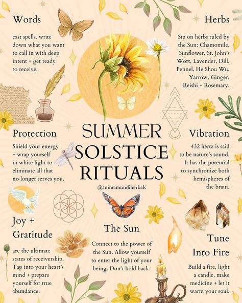 The Summer Solstice is a sacred time, commemorated by our ancestors through fire and ceremony, honoring the Sun as it peaks high in the sky and stretches the day into the longest of the year. It’s often said to be a time of new beginnings; with the changing of the seasons, we say goodbye to a long, stagnant period of self-reflection and welcome the fiery energy of the Sun to propel us forward. This very physical changing of the seasons is a powerful time to manifest spiritual transformations... Wicca Holidays, Summer Equinox, Arnica Salve, Magickal Correspondences, Hawthorn Berry, Witch Craft, Herbal Magic, Baby Witch, Witch Magic