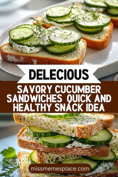 Stuff To Make With Cucumbers, Cold Sandwiches Recipes, Cucumber Appetizer Recipes, Easy Cucumber Recipes, Snack Lunch Ideas For Adults, Savory Snacks Easy Quick, Mini Sandwiches For Parties, Cucumber Snack Recipes, Open Faced Sandwich Recipes