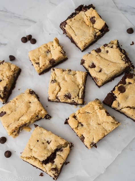 Df Dessert, Brookies Cookies, Eggless Cookie, Non Dairy Butter, Eggless Cookies, How To Make Brownies, Gluten Free Flour Blend, Chocolate Chip Cookie Bars, Gluten Free Brownies