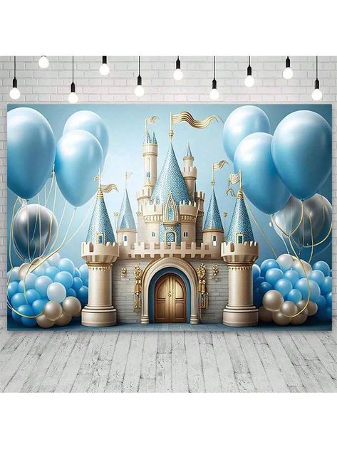 1pc Royal Castle Background Decoration Banner 210*150/150*100/100*75cm Party Decoration Supplies Balloon Blue Background Cloth Suitable For Bedroom Living Room Background Decoration Party Gathering Photography Live Broadcast Venue Layout Props Multicolor    Polyester     Event & Party Supplies, size features are:Bust: ,Length: ,Sleeve Length: Gathering Photography, Venue Layout, Disney Princess Castle, Castle Background, Royal Castle, Disney Background, Kids Background, Royal Castles, Living Room Background