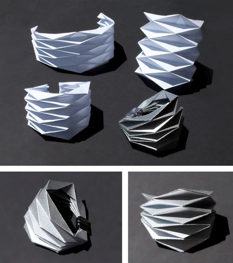 Concreate: DIY Project - Origami Bracelet..... she makes it look easy!!! Origami Bracelet, Paper Folding Designs, Paper Folding Techniques, Origami Lamp, Origami Fashion, Origami And Kirigami, Folding Origami, Paper Engineering, Origami Jewelry