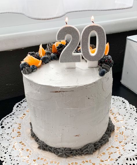 Grey Cake Birthday For Men, Cake Birthday For Men, Twenty Cake, Grey Cake, Cake Desserts, Birthday Cake, For Men, Cake, Birthday