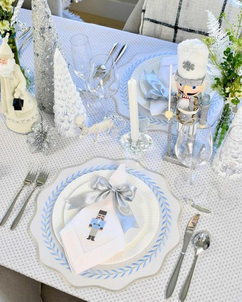 Nutcracker Tablescape | Christmas | December | Winter | housequeiroz Blue Nutcracker, Nutcracker Christmas Party, Tablescape Christmas, Christmas Wedding Inspiration, Winter Onederland Birthday Party, 2023 Ideas, December Winter, Onederland Birthday Party, Glamour Wedding