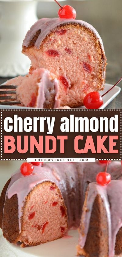 While most people may use strawberries for a red dessert idea, this recipe is a fun change! Filled with fruit and topped with a sweet glaze, this Valentine's Day cake is cherry overload in the best� More Almond Bundt Cake Recipes, Cherry Almond Bundt Cake, Almond Bundt Cake, Bundt Cake Recipes, Easy Bundt Cake Recipes, Cherry Glaze, Easy Bundt Cake, Sweet Glaze, Bundt Cake Recipe