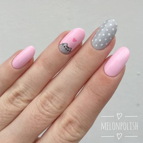 Pusheen Nails, Cat Nail Art Designs, Cat Nail Designs, Marriage Gown, Cat Nail Art, New Nail Art Design, Cat Nail, Animal Nail Art, Wow Nails