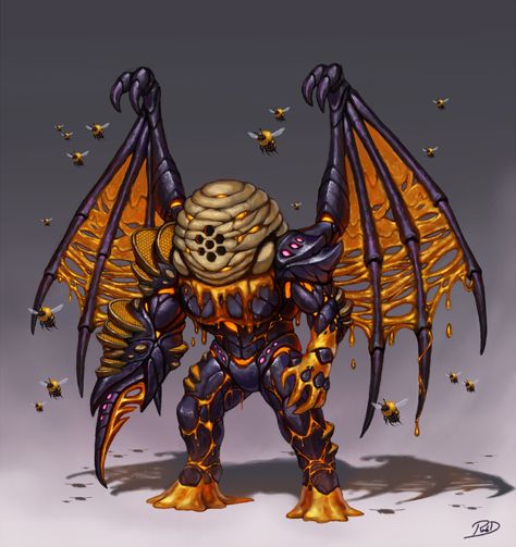 ArtStation - Hive Mind Cthulhu, Robert Koziel Insectoid Art, Creatures Mythical, Creature Fantasy, Creepy Monster, Beast Creature, Alien Concept Art, Monster Concept Art, Fantasy Monster, Fantasy Creatures Art