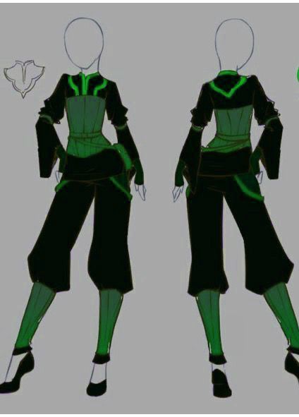 Plant Hero Costume, Anime Kunoichi Outfit, Green Outfit Drawing, Fighter Clothes, Mha Hero Costumes Ideas, Superhero Outfits Design, Disney Style Art, Kunoichi Outfit, Oc Profile