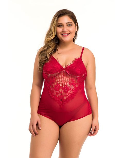 Plus size lace bodysuit outfit