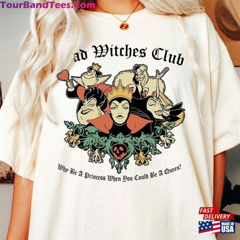 Retro Disney Villains Comfort Color Shirt Bad Witches Club Tee Family Villain T-Shirt Classic Check more at https://tourbandtees.com/product/retro-disney-villains-comfort-color-shirt-bad-witches-club-tee-family-villain-t-shirt-classic/ Barbie Tingz, Retro Disney, The Worst Witch, Color Shirt, Comfort Color, Disney Villains, Twill Tape, Top Trends, Mother’s Day