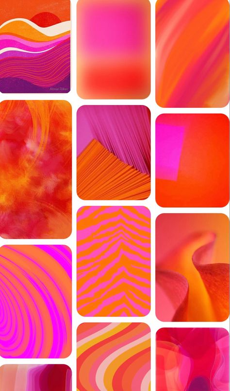 Pink Orange Red Aesthetic, Red Orange Pink Colour Palette, Pink And Orange Mood Board, Hot Pink And Orange Aesthetic, Pink Orange Color Palette, Living In A Daydream, Pink Orange Aesthetic, Pink And Orange Color Palette, Wallpaper February