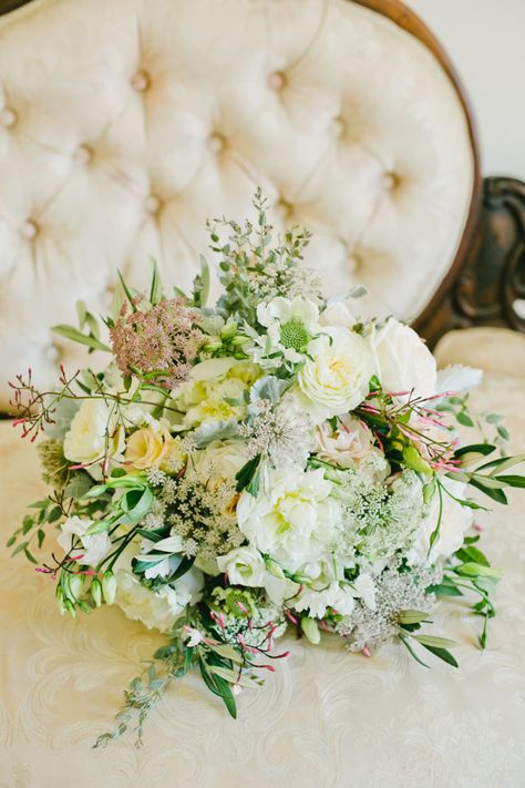 White and Green Romantic Wedding Bouquet Flowers | Photographer: Onelove Photography | Venue: Olympia’s Valley Estate | Location: California | Planner/Stylist: Quintana Events | Videogrpher: Edge Fog Films | Wedding Dresses: Noel and Jean & Rue de Seine | Grooms Suit: Suit Supply | Bridal Shoes: Badgley Mischka | Catering: Park Avenue Catering | Cake: Moustache Baked Goods & The Noble Folk | Florist: Vanda Floral | Makeup: Bay Area Beautiful | Stationery: Minted | Entertainment: AMS Entertainmen House Plant Wedding Bouquet, Pine Needle Wedding Bouquet, Wedding Bouquet Queen Annes Lace, Cheap Bouquet, Romantic Wedding Bouquet, Queen Anne’s Lace Wedding Bouquet, Bride Surrounded By Bouquets, Floral Makeup, Grooms Suit