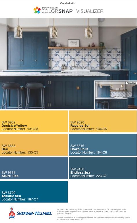 Mustard Yellow And Blue Kitchen, Navy Blue Kitchen Cabinets Yellow Walls, Navy And Mustard Kitchen, Yellow Kitchen Blue Cabinets, Dark Blue And Yellow Kitchen, Blue And Mustard Kitchen, Yellow And Navy Kitchen, Navy Blue And Yellow Kitchen, Yellow Blue Kitchen