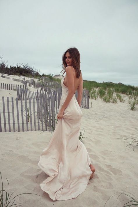 slip dress bridal fashion beach weddings  #beach #wedding #dress #ideas #bridal #fashion Casual Beach Engagement Photos, Sweep Train Wedding Dress, Floor Length Maxi Dress, Summer Trends Outfits, Daily Outfit Inspiration, Beach Engagement Photos, Paris Dresses, Maxi Dress Prom, Trendy Summer Outfits