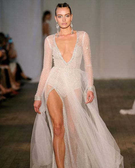 Bodysuit Wedding Dress, Suit Wedding Dress, Movie Wedding Dresses, Making A Wedding Dress, Berta Wedding Dress, Sheath Wedding Dress Lace, Iconic Weddings, Sheer Wedding Dress, Wedding Movies