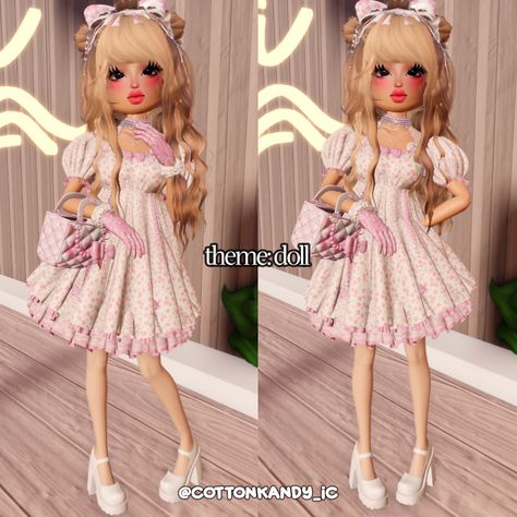 dress to impress theme doll pink softie outfit inspo no vip Dress To Impress Fits No Vip, Cute Dress To Impress Outfits No Vip, Softie Dress To Impress Outfit, Doll Outfit Dress To Impress, Doll Dress To Impress Outfit, Dress To Impress Pink Theme, Dress To Impress Doll Theme, Pink Dress To Impress Outfit, Dress To Impress Softie Theme